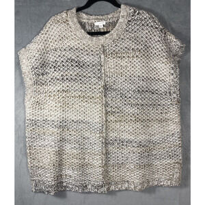 PURE J JILL Wool Mohair Chunky Knit‎ Boxy Oversized Poncho Vest Sweater Sz M-L